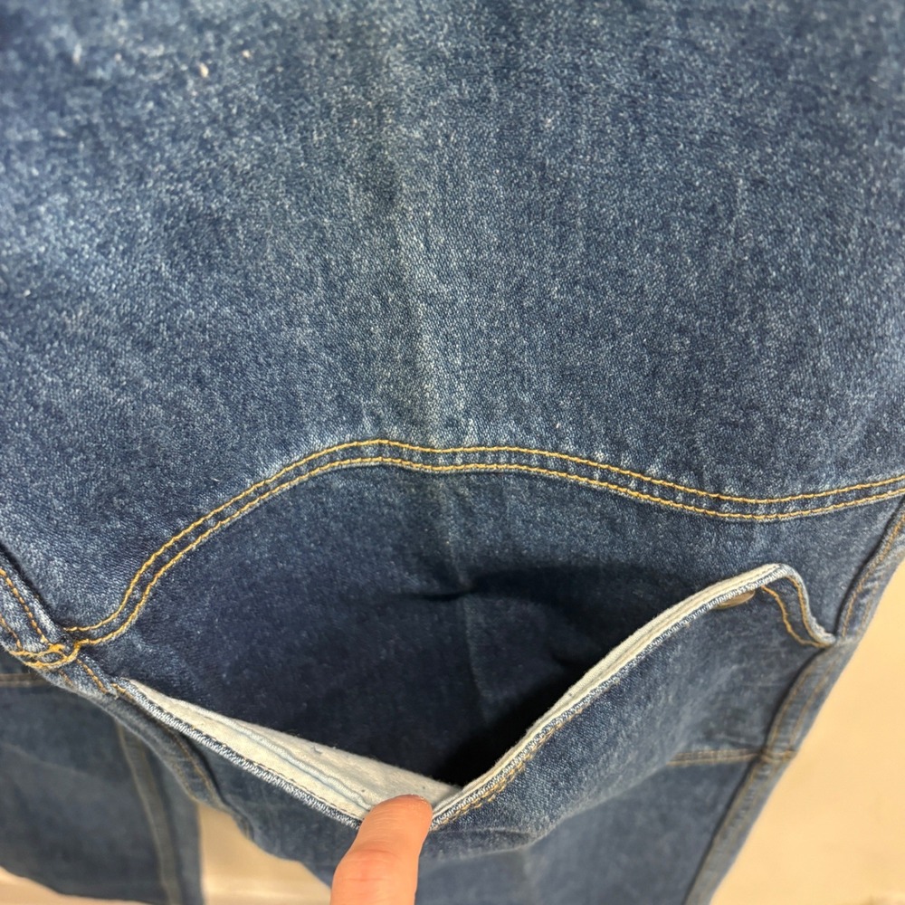 VTG 90s Davenza Ltd Paneled Mule Ear Indigo Denim Carpenter Jeans Workwear 32 - Picture 6 of 10